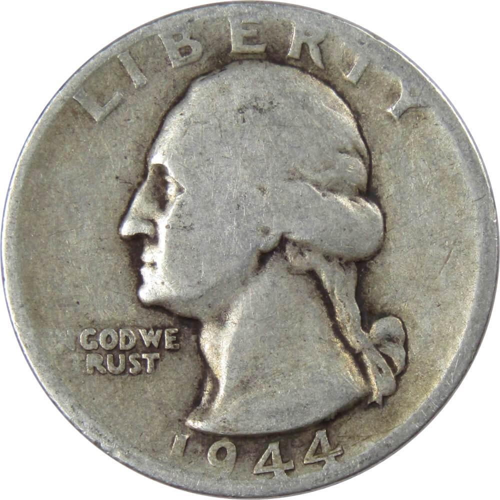 1944 S Washington Quarter G Good 90% Silver 25c US Coin Collectible