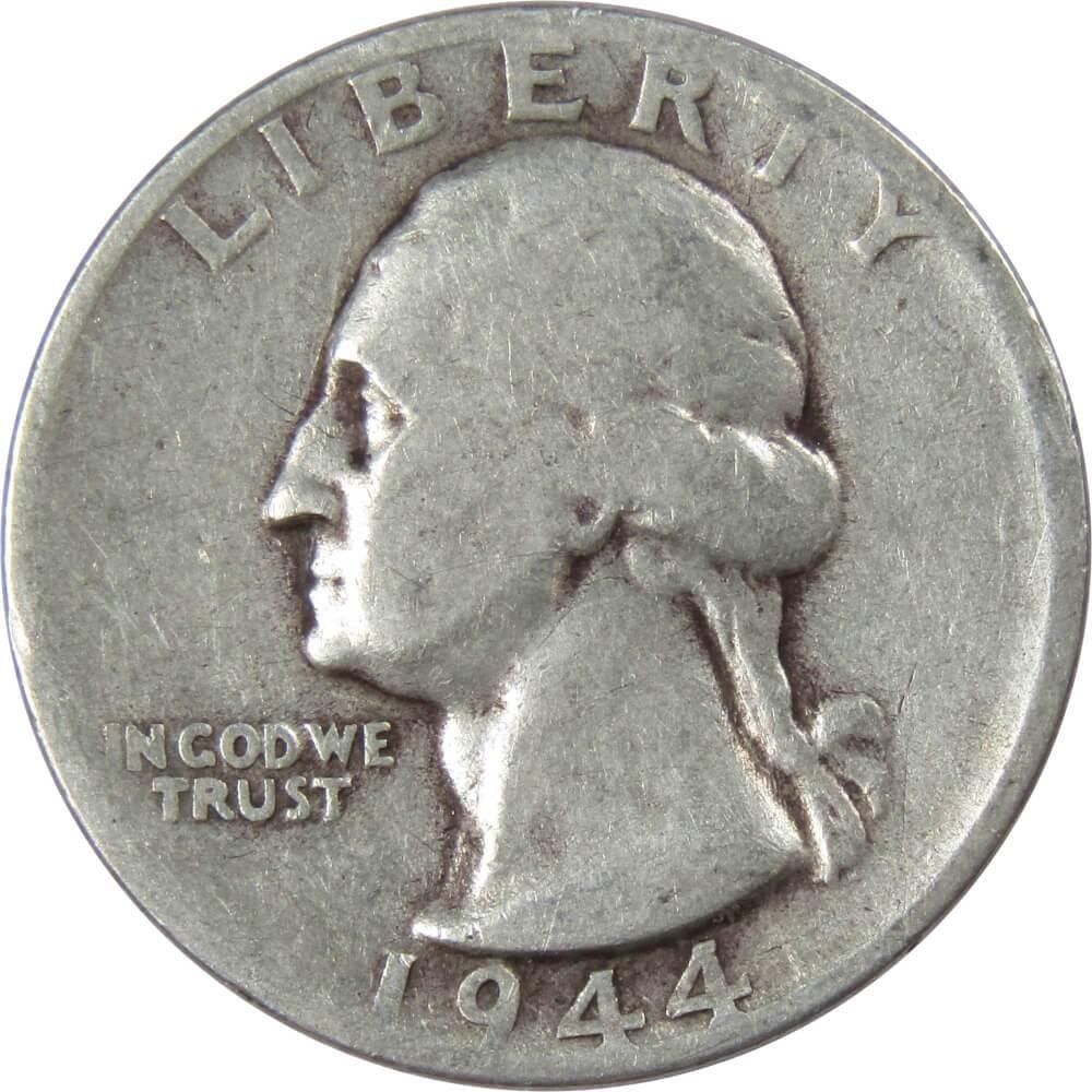 1944 S Washington Quarter AG About Good 90% Silver 25c US Coin Collectible