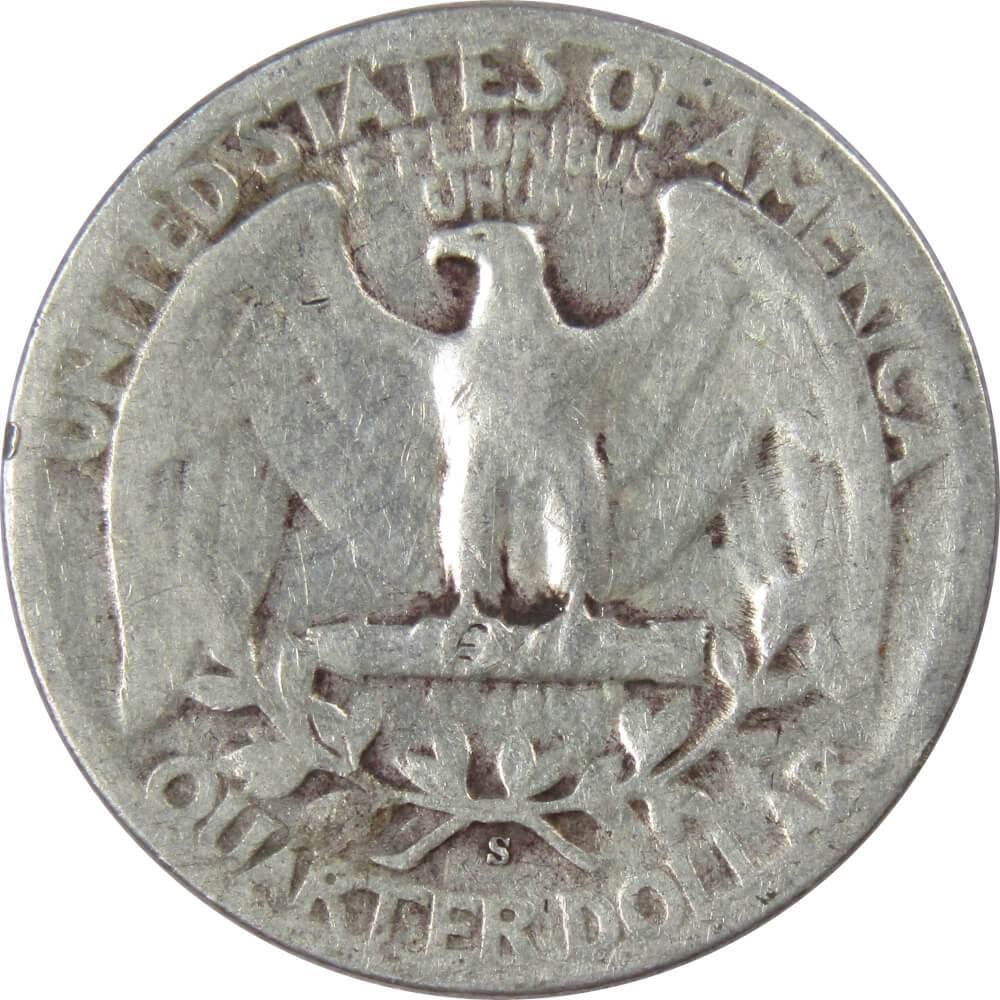 1944 S Washington Quarter AG About Good 90% Silver 25c US Coin Collectible