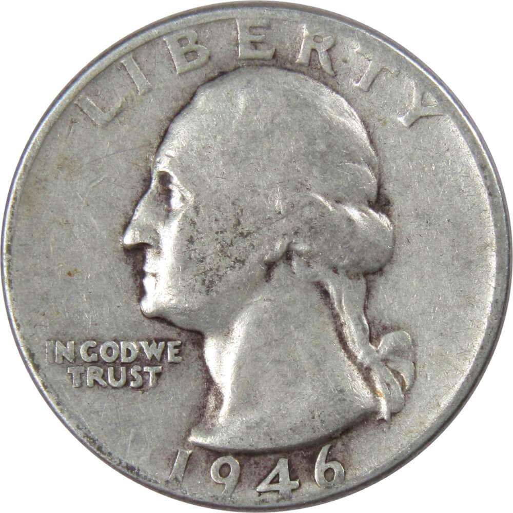1946 Washington Quarter VG Very Good 90% Silver 25c US Coin Collectible