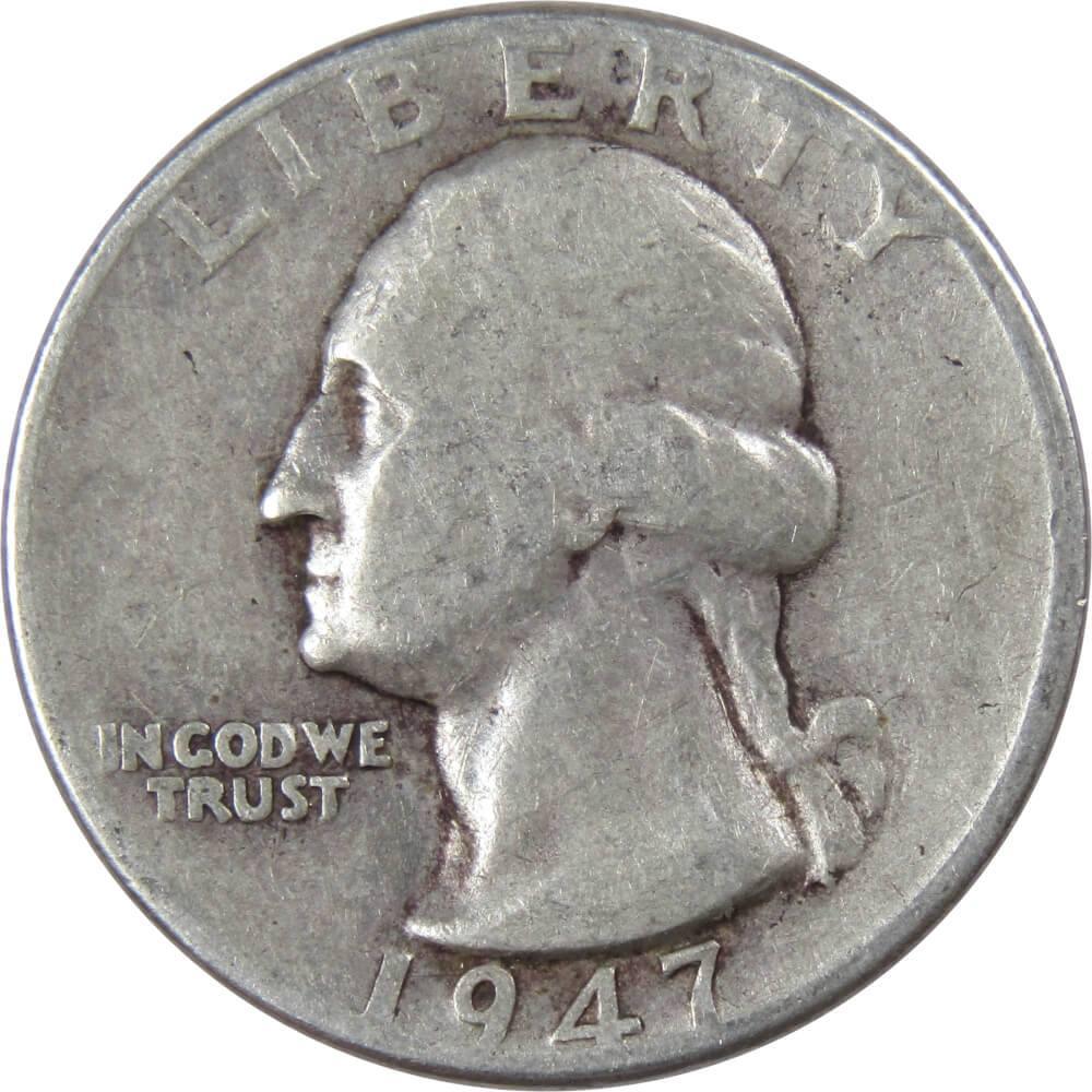 1947 D Washington Quarter VG Very Good 90% Silver 25c US Coin Collectible