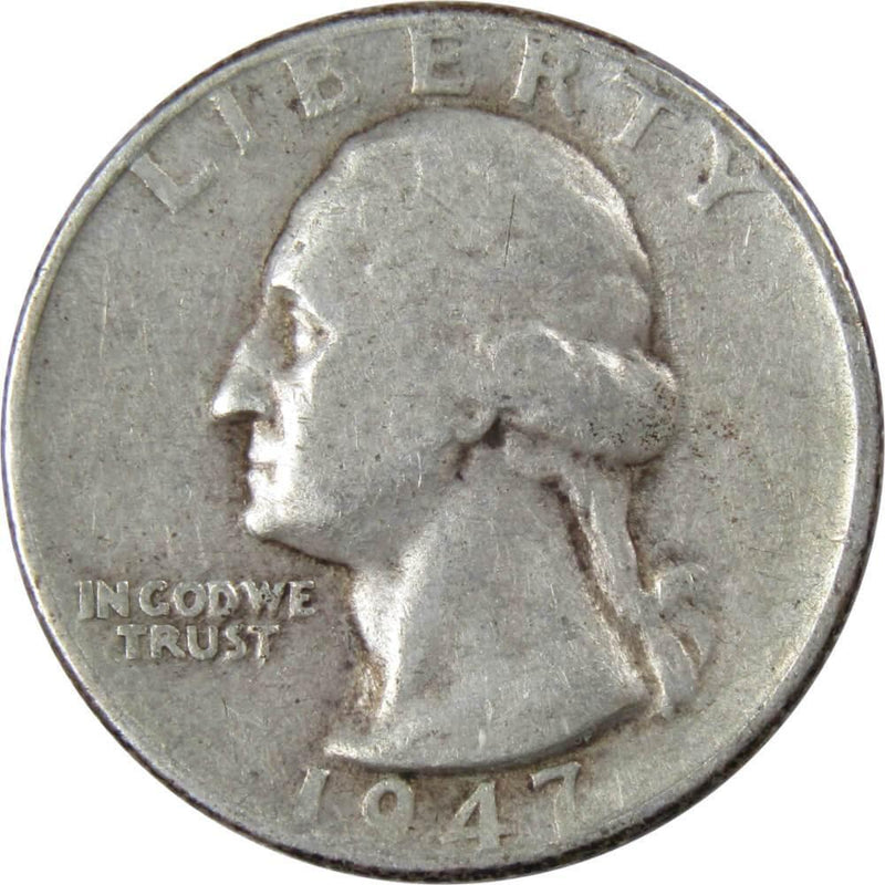 1947 D Washington Quarter F Fine 90% Silver 25c US Coin Collectible - Washington Quarters for Sale - Profile Coins &amp; Collectibles