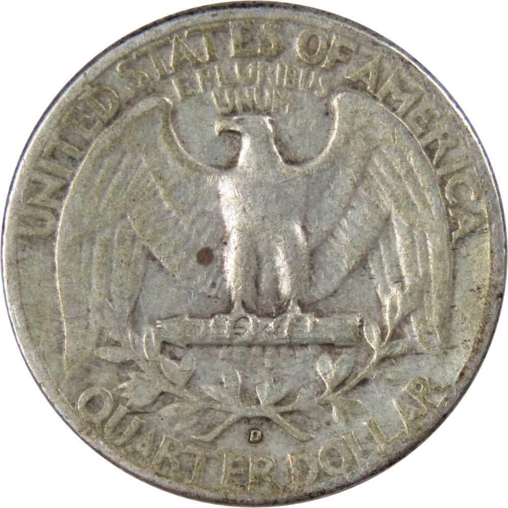 1947 D Washington Quarter F Fine 90% Silver 25c US Coin Collectible