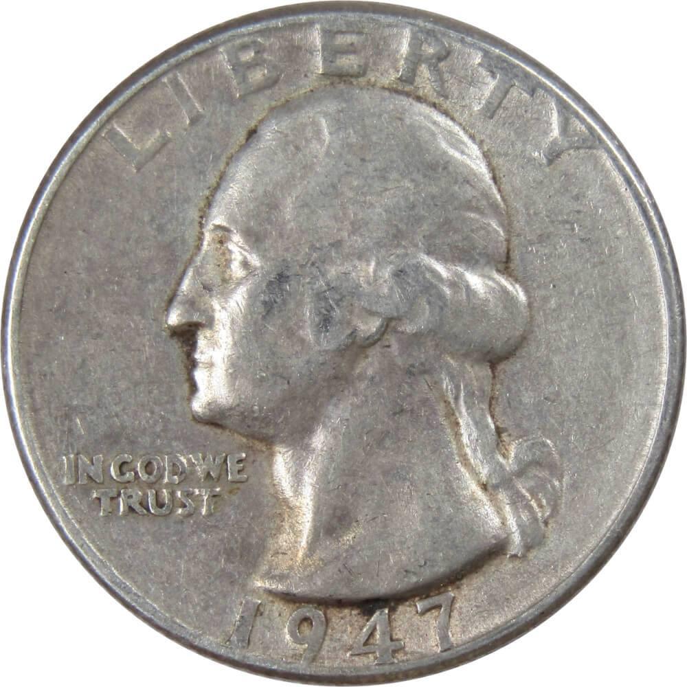 1947 D Washington Quarter VF Very Fine 90% Silver 25c US Coin Collectible