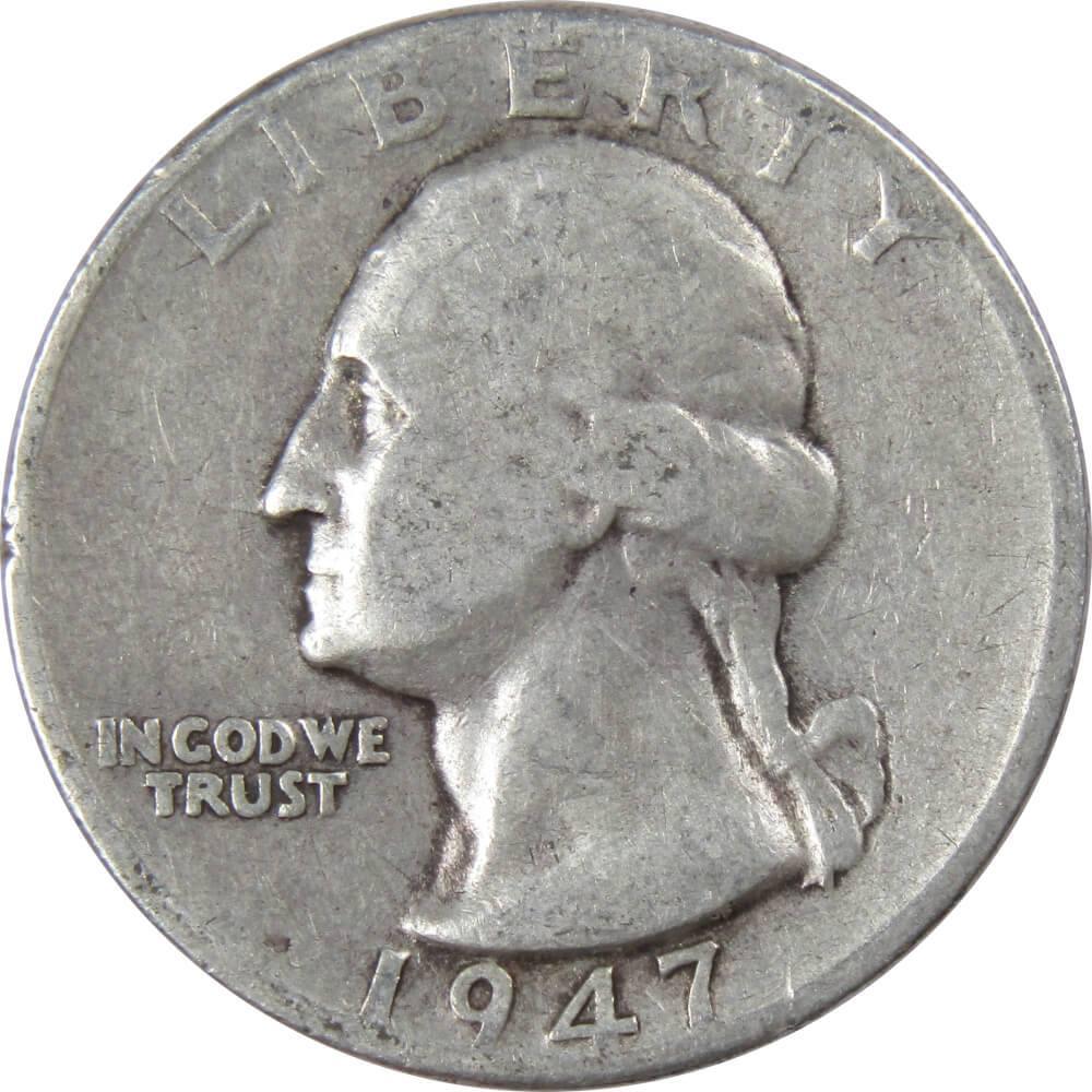 1947 D Washington Quarter AG About Good 90% Silver 25c US Coin Collectible