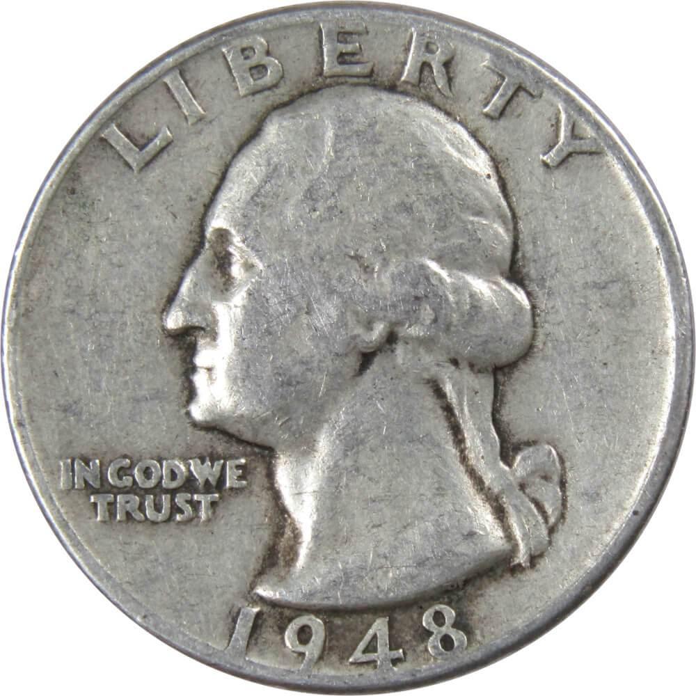 1948 Washington Quarter VF Very Fine 90% Silver 25c US Coin Collectible