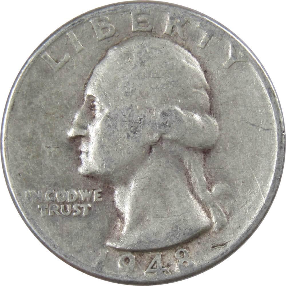 1948 D Washington Quarter AG About Good 90% Silver 25c US Coin Collectible