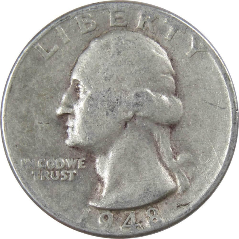 1948 D Washington Quarter AG About Good 90% Silver 25c US Coin Collectible - Washington Quarters for Sale - Profile Coins &amp; Collectibles
