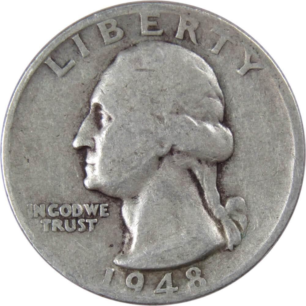 1948 S Washington Quarter G Good 90% Silver 25c US Coin Collectible