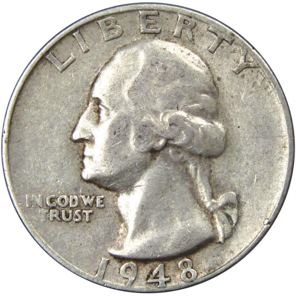 1948 S Washington Quarter VF Very Fine 90% Silver 25c US Coin Collectible