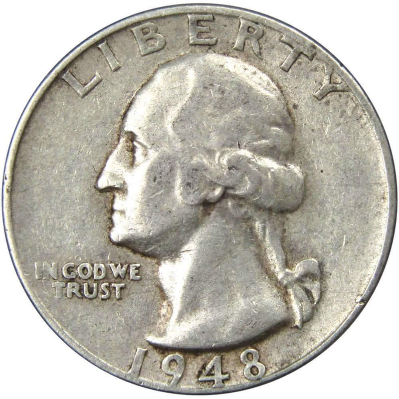 1948 S Washington Quarter VF Very Fine 90% Silver 25c US Coin Collectible - Washington Quarters for Sale - Profile Coins &amp; Collectibles