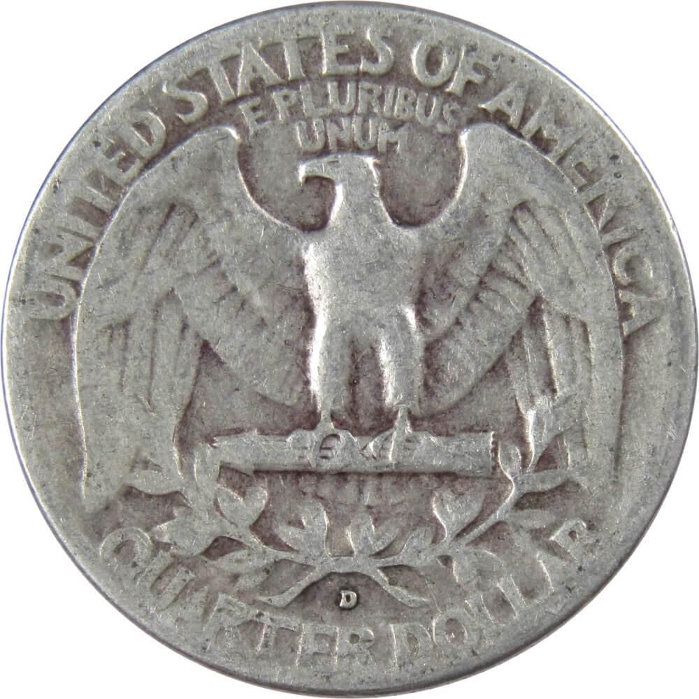 1950 D Washington Quarter G Good 90% Silver 25c US Coin Collectible
