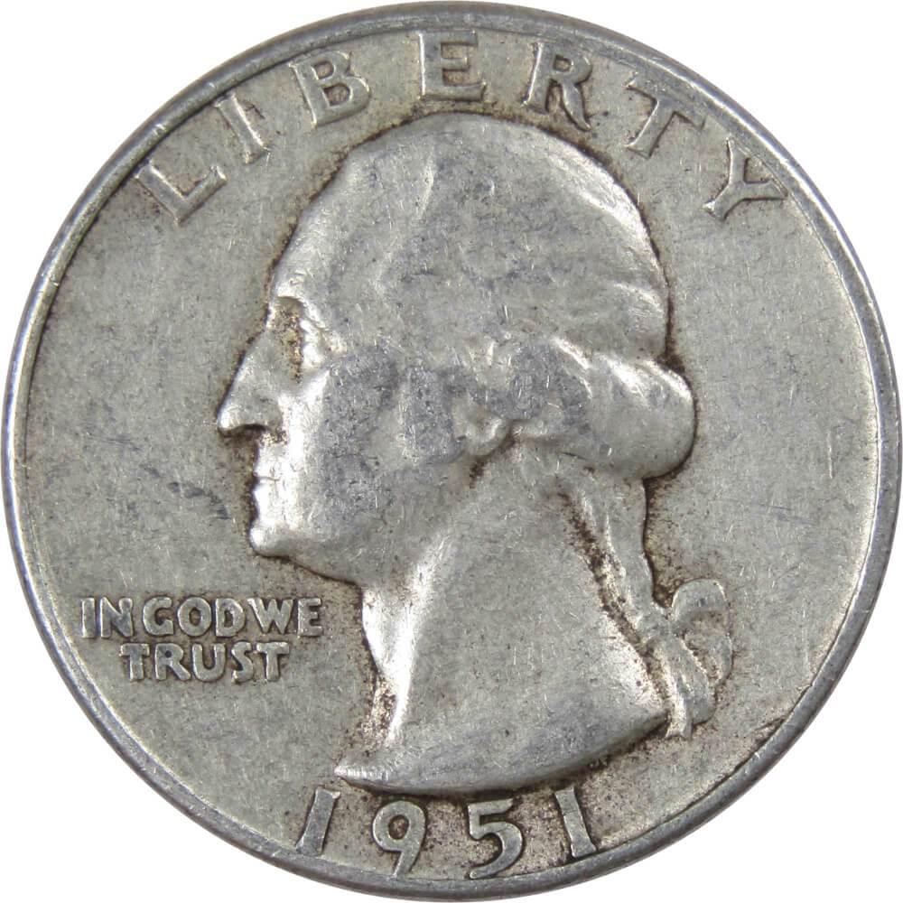 1951 Washington Quarter VF Very Fine 90% Silver 25c US Coin Collectible