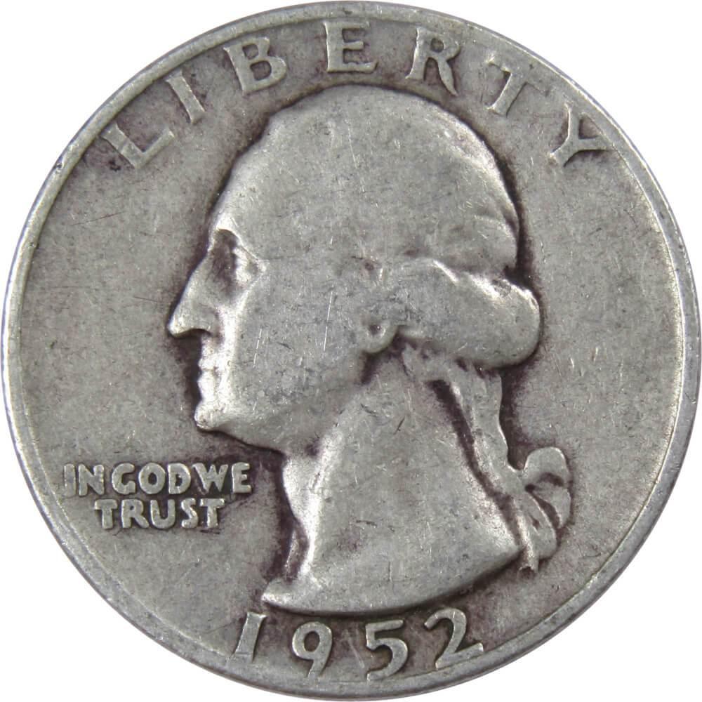 1952 D Washington Quarter G Good 90% Silver 25c US Coin Collectible