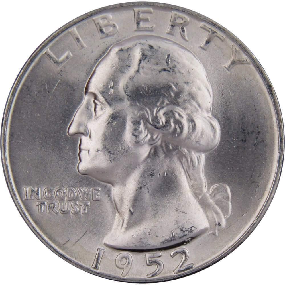 1952 D Washington Quarter BU Uncirculated Mint State 90% Silver 25c US Coin