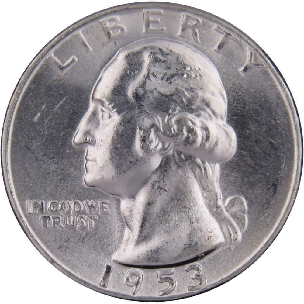 1953 Washington Quarter BU Uncirculated Mint State 90% Silver 25c US Coin