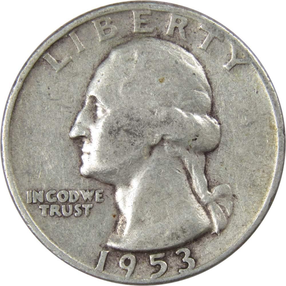 1953 Washington Quarter AG About Good 90% Silver 25c US Coin Collectible