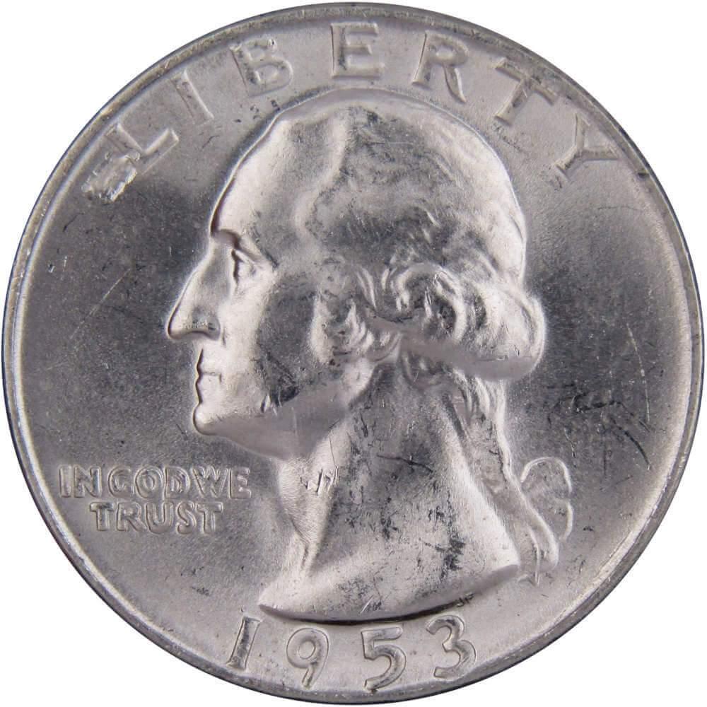 1953 D Washington Quarter BU Uncirculated Mint State 90% Silver 25c US Coin