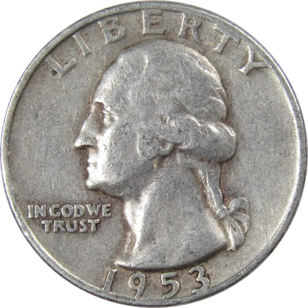 1953 D Washington Quarter AG About Good 90% Silver 25c US Coin Collectible