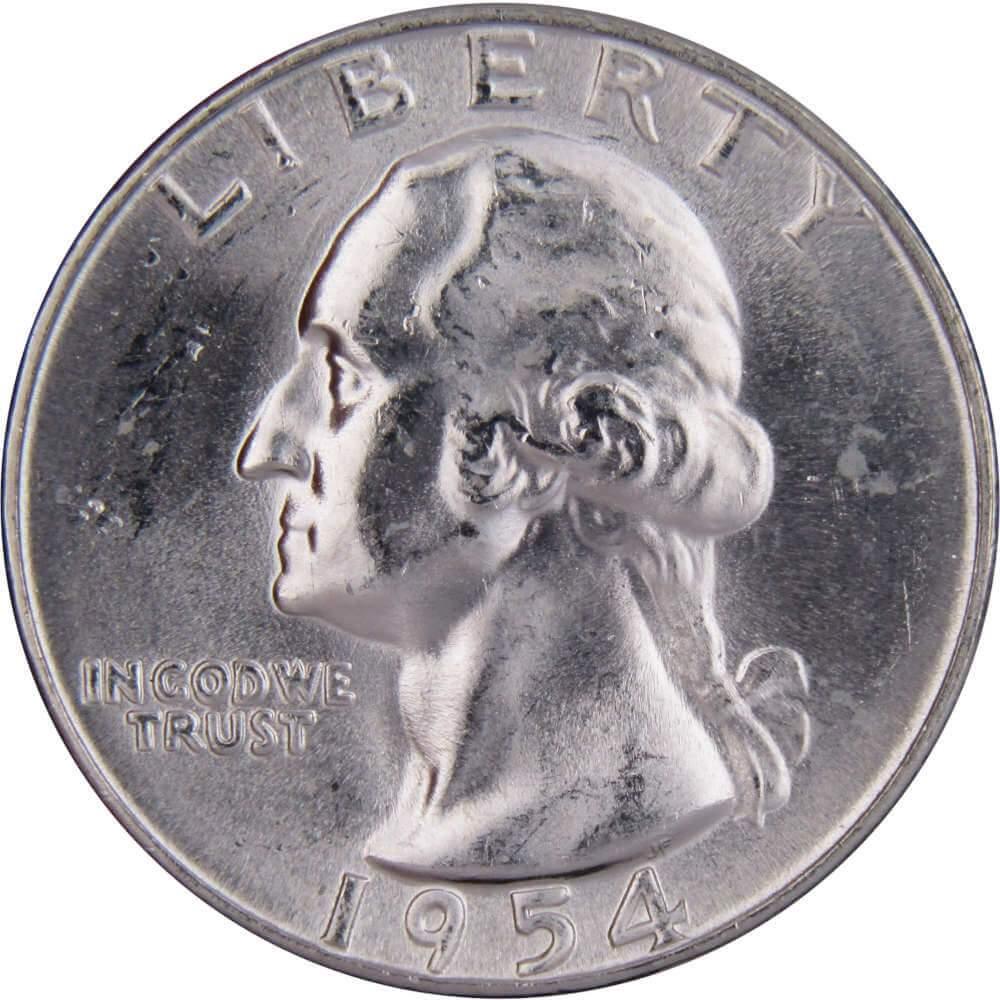 1954 Washington Quarter BU Uncirculated Mint State 90% Silver 25c US Coin