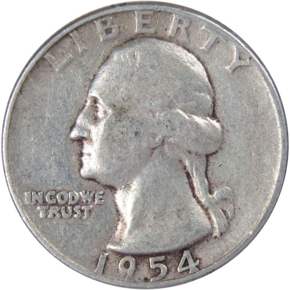 1954 Washington Quarter AG About Good 90% Silver 25c US Coin Collectible