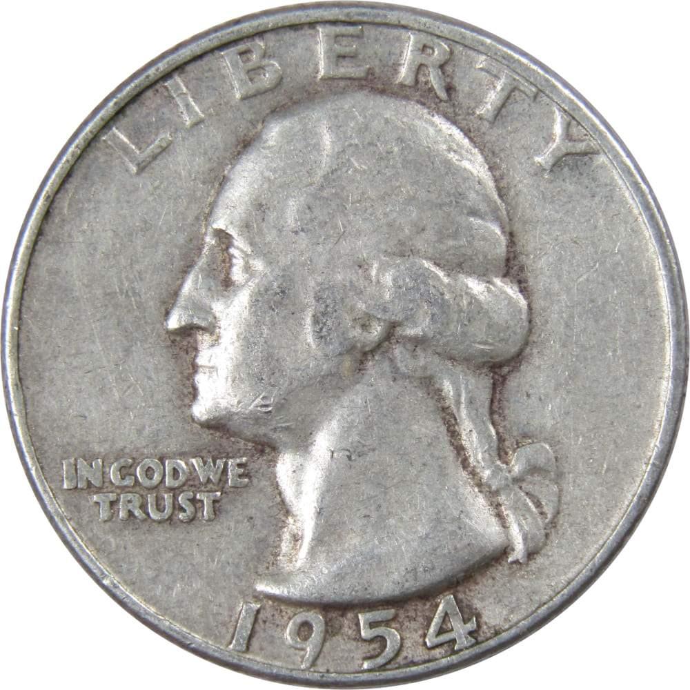 1954 D Washington Quarter VF Very Fine 90% Silver 25c US Coin Collectible