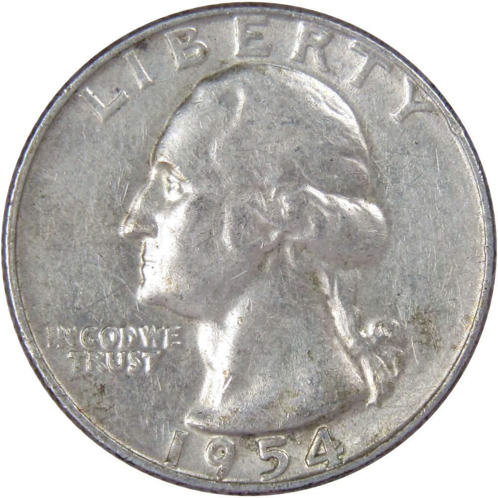 1954 D Washington Quarter AG About Good 90% Silver 25c US Coin Collectible