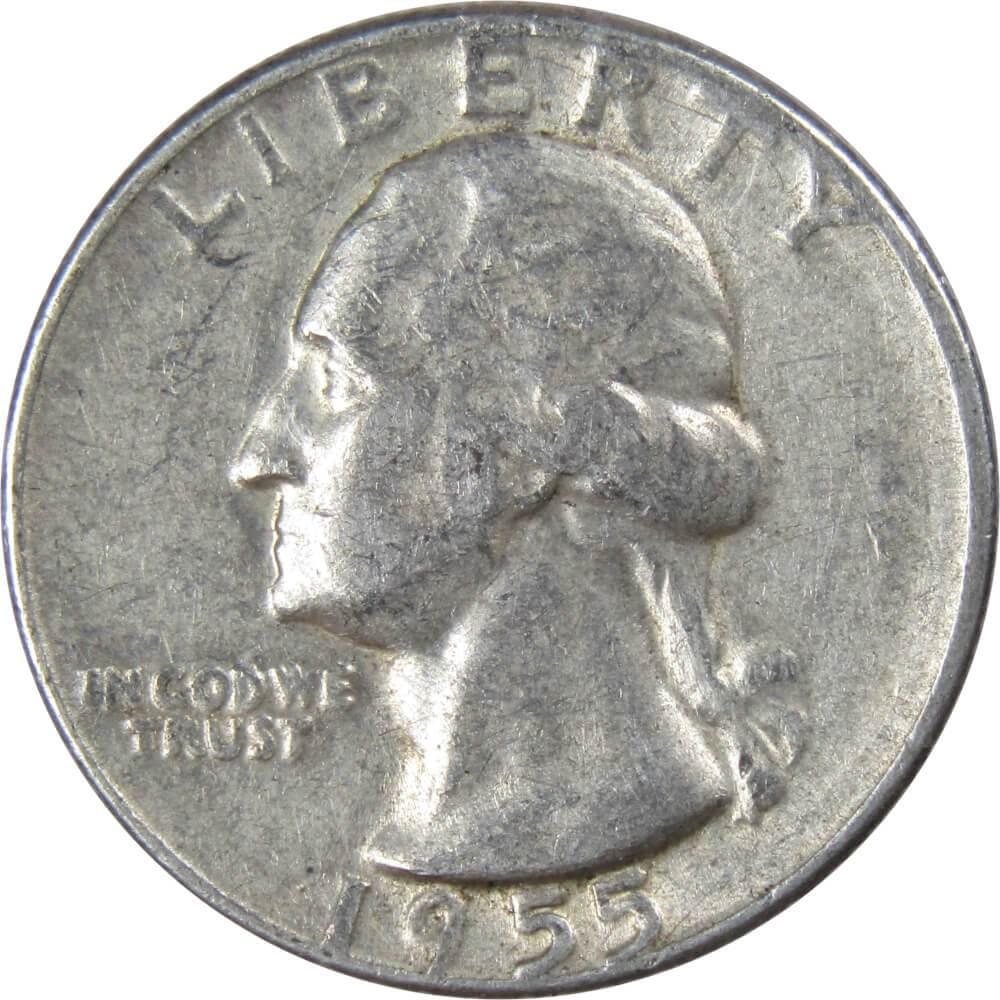1955 Washington Quarter AG About Good 90% Silver 25c US Coin Collectible