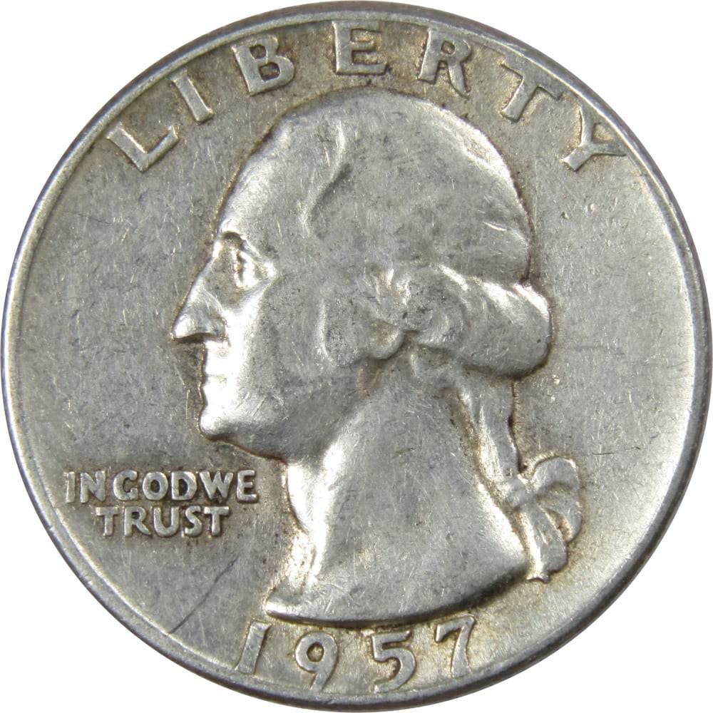 1957 Washington Quarter AG About Good 90% Silver 25c US Coin Collectible