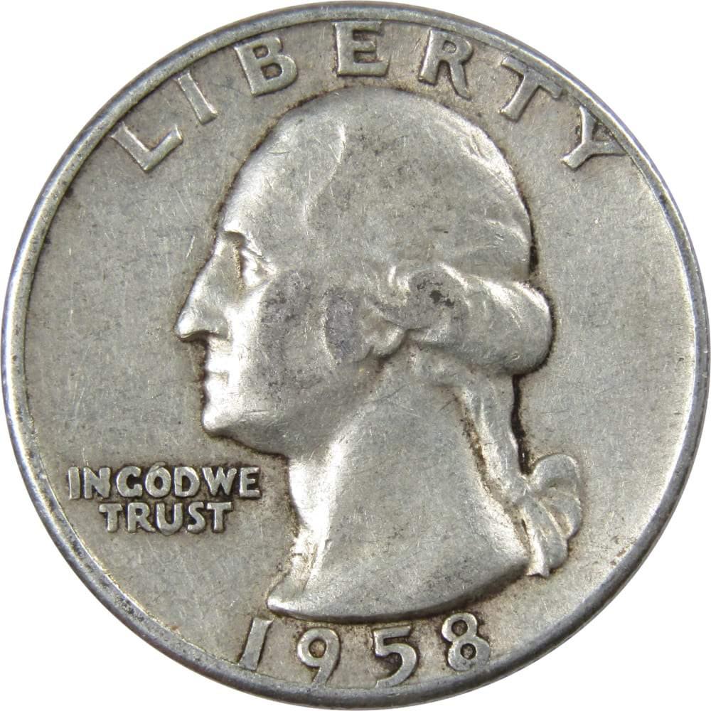 1958 Washington Quarter AG About Good 90% Silver 25c US Coin Collectible