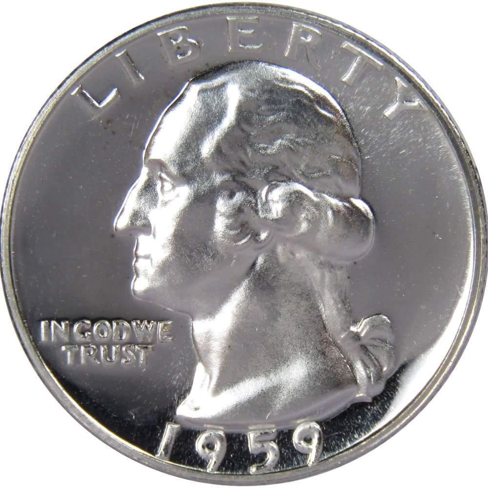 1959 Washington Quarter Choice Proof 90% Silver 25c US Coin Collectible