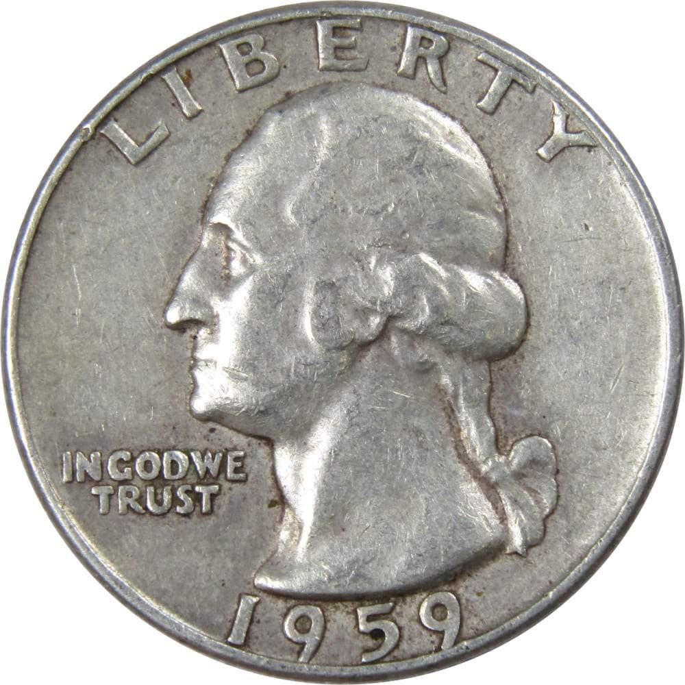 1959 D Washington Quarter AG About Good 90% Silver 25c US Coin Collectible