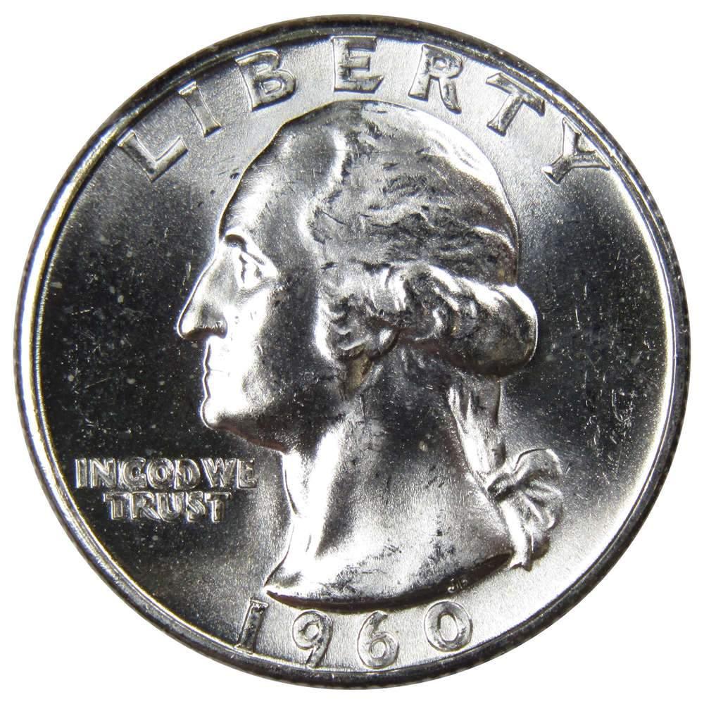 1960 Washington Quarter BU Uncirculated Mint State 90% Silver 25c US Coin