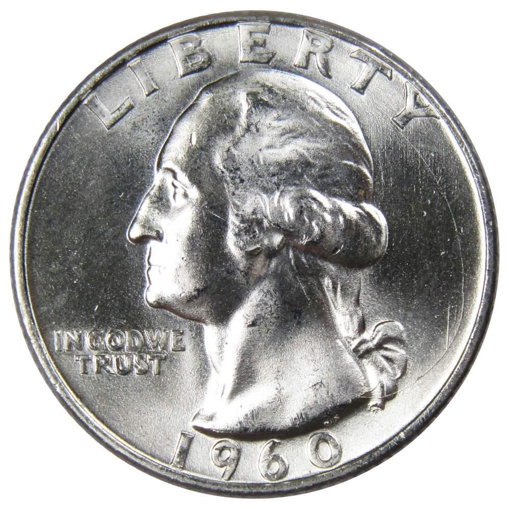 1960 D Washington Quarter BU Uncirculated Mint State 90% Silver 25c US Coin