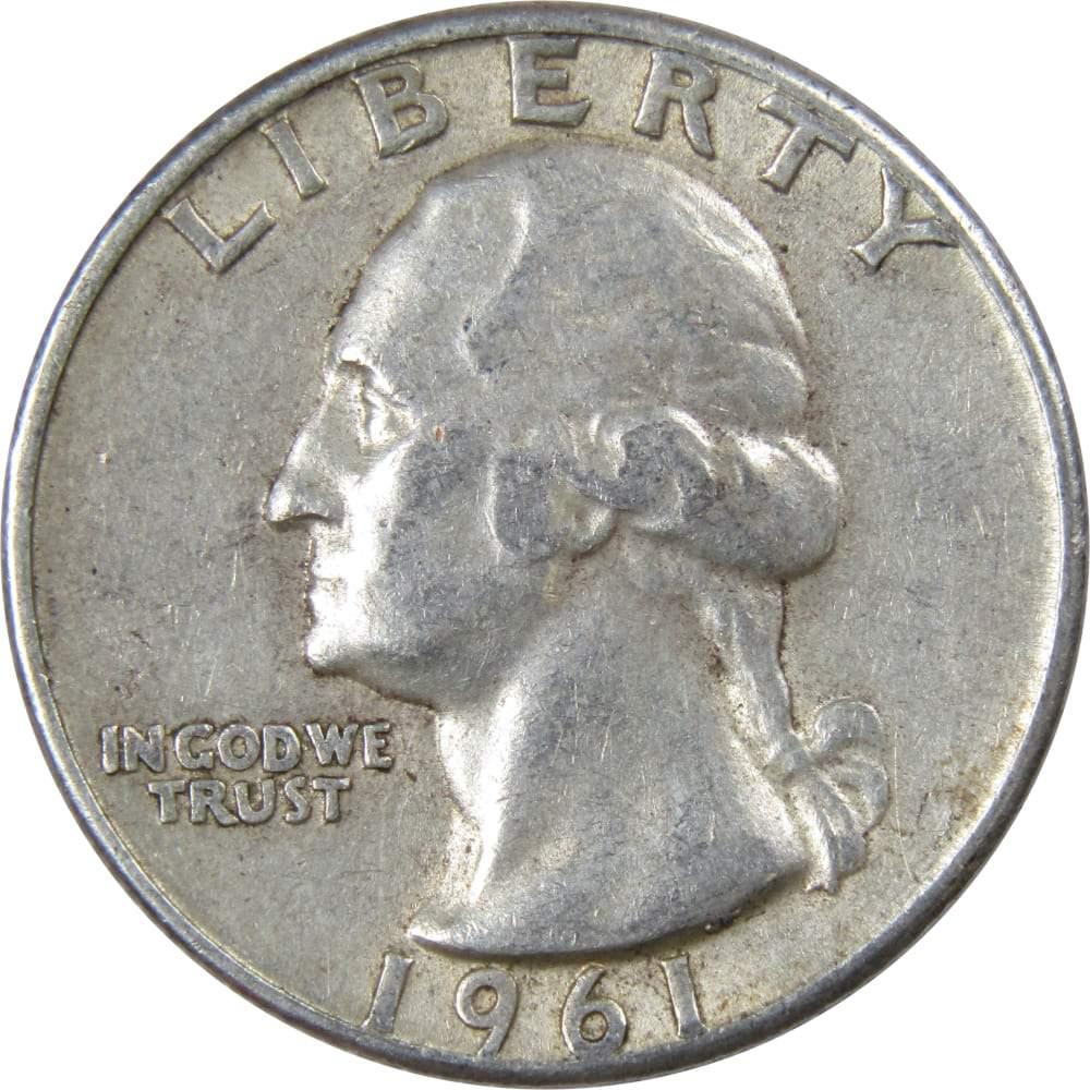 1961 Washington Quarter AG About Good 90% Silver 25c US Coin Collectible