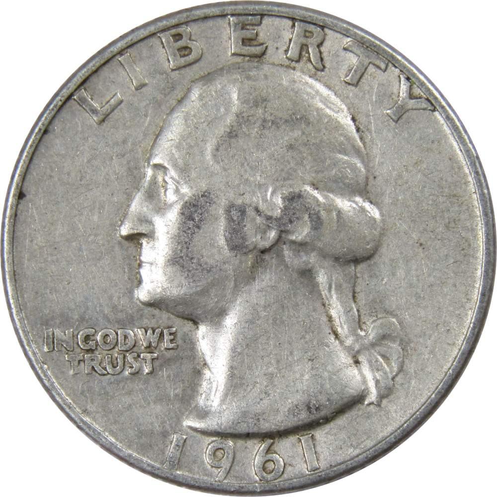 1961 D Washington Quarter AG About Good 90% Silver 25c US Coin Collectible