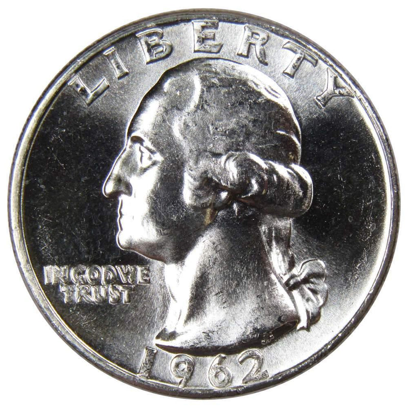 1962 Washington Quarter BU Uncirculated Mint State 90% Silver 25c US Coin - Profile Coins & Collectibles 