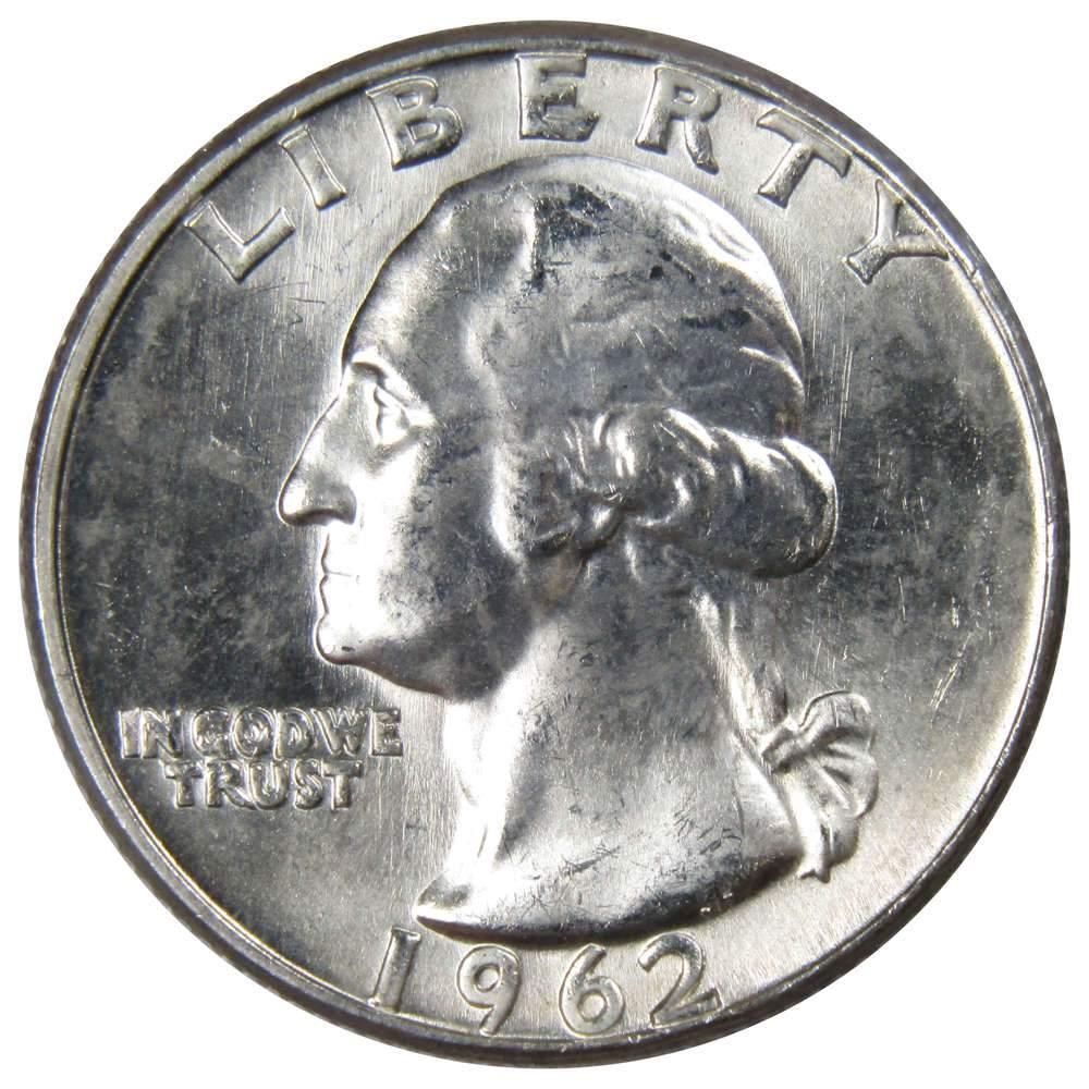 1962 D Washington Quarter BU Uncirculated Mint State 90% Silver 25c US Coin