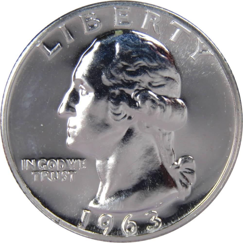 1963 Washington Quarter Choice Proof 90% Silver 25c US Coin Collectible