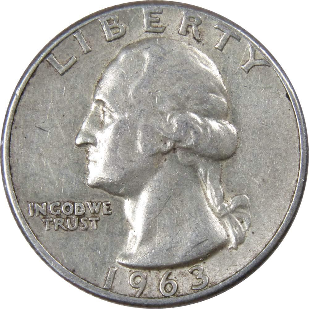 1963 Washington Quarter AG About Good 90% Silver 25c US Coin Collectible