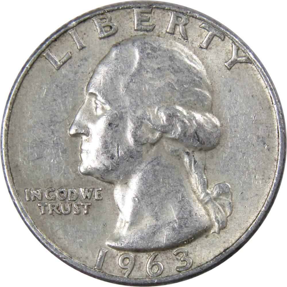1963 D Washington Quarter AG About Good 90% Silver 25c US Coin Collectible