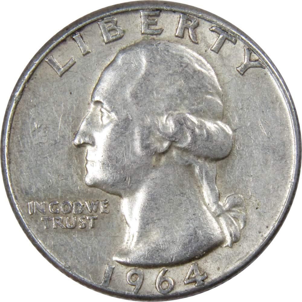 1964 Washington Quarter AG About Good 90% Silver 25c US Coin Collectible