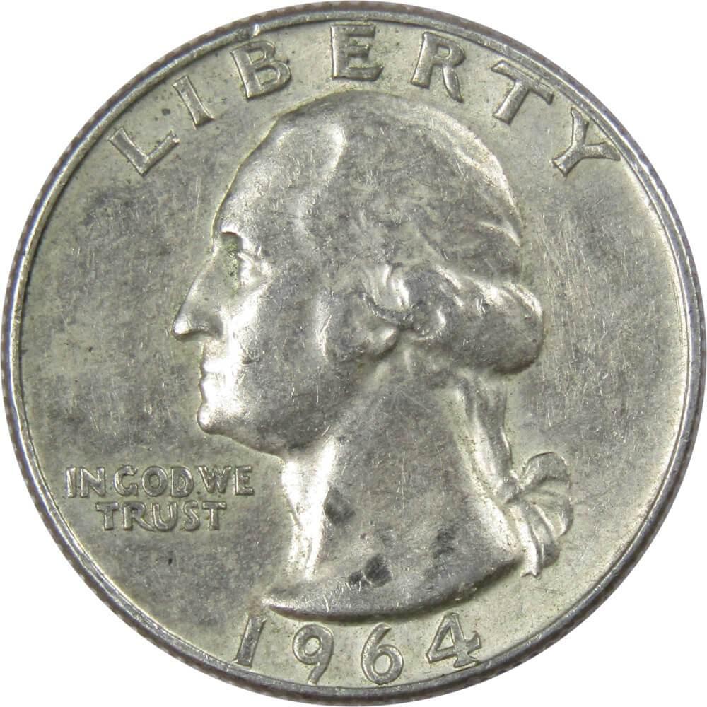 1964 D Washington Quarter AG About Good 90% Silver 25c US Coin Collectible