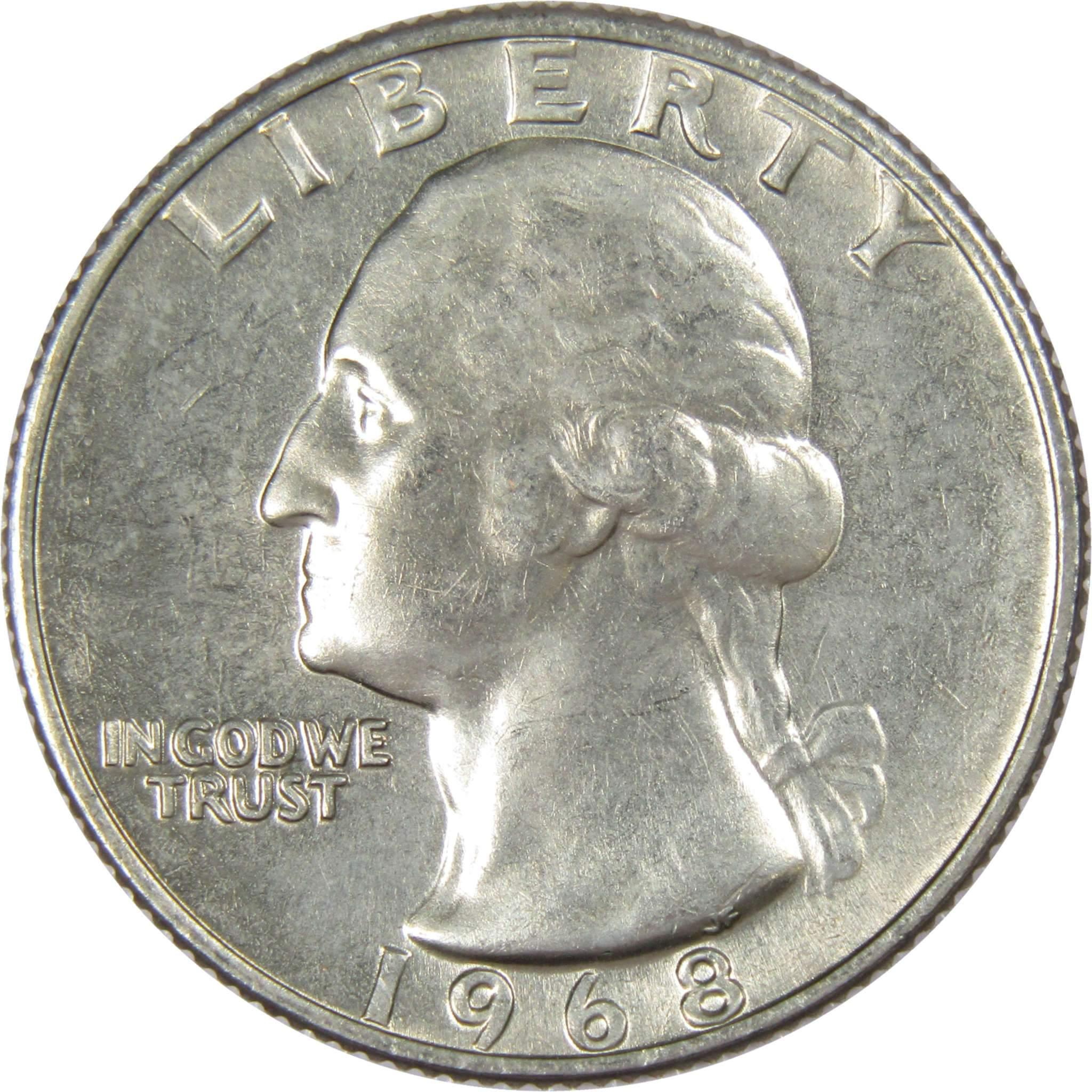 1968 Washington Quarter BU Uncirculated Mint State 25c US Coin Collectible