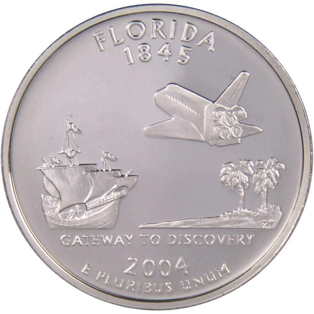 2004 S Florida State Quarter Choice Proof 90% Silver 25c US Coin Collectible