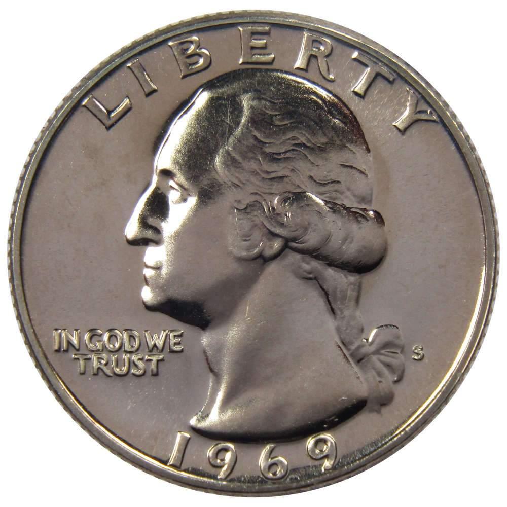 1969 S Washington Quarter Choice Proof 25c US Coin Collectible