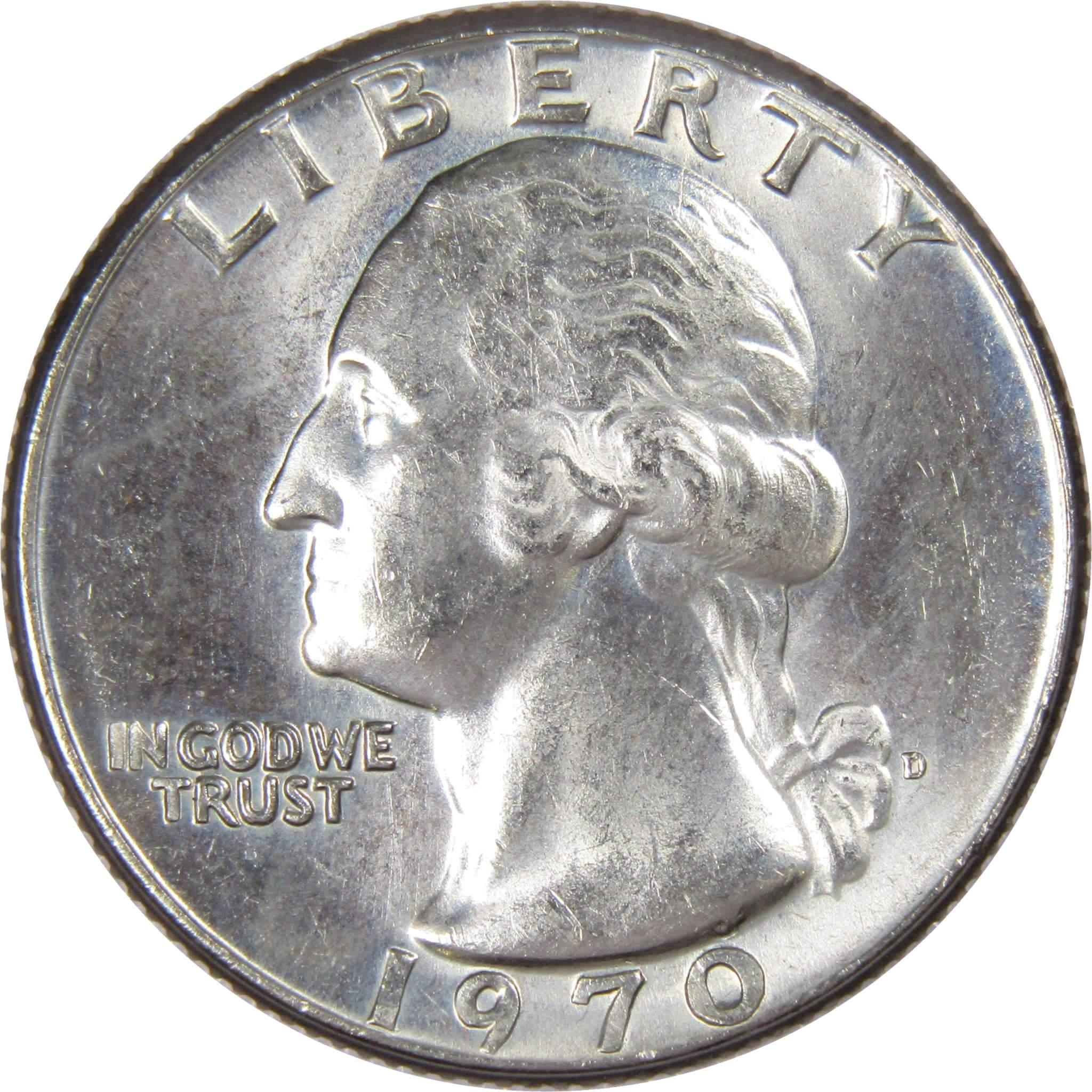 1970 D Washington Quarter BU Uncirculated Mint State 25c US Coin Collectible