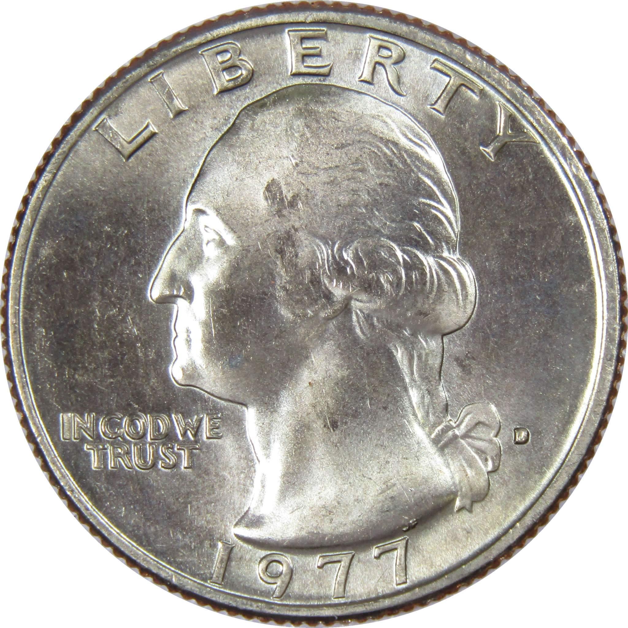 1977 D Washington Quarter BU Uncirculated Mint State 25c US Coin Collectible