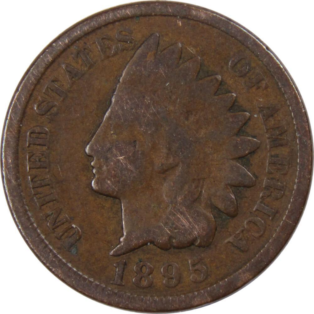 1895 Indian Head Cent AG About Good Bronze Penny 1c Coin Collectible
