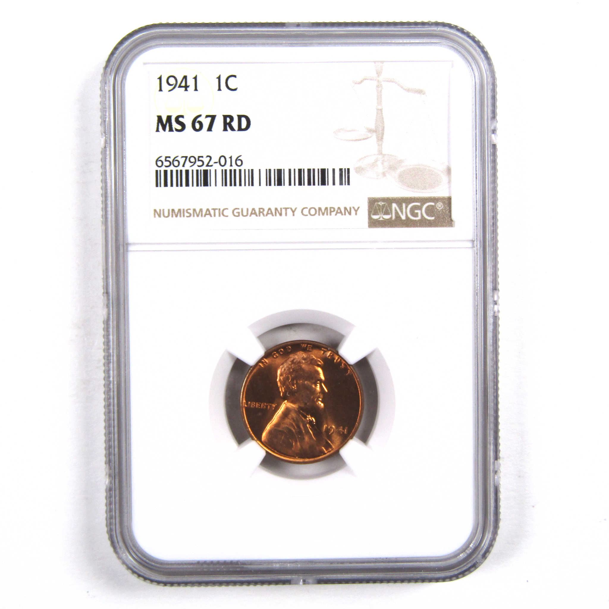 1941 Lincoln Wheat Cent MS 67 RD NGC Penny Uncirculated Coin SKU:I3172